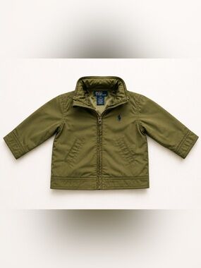 Polo Ralph Lauren Toddler Olive Green Hooded Windbreaker Jacket 18M